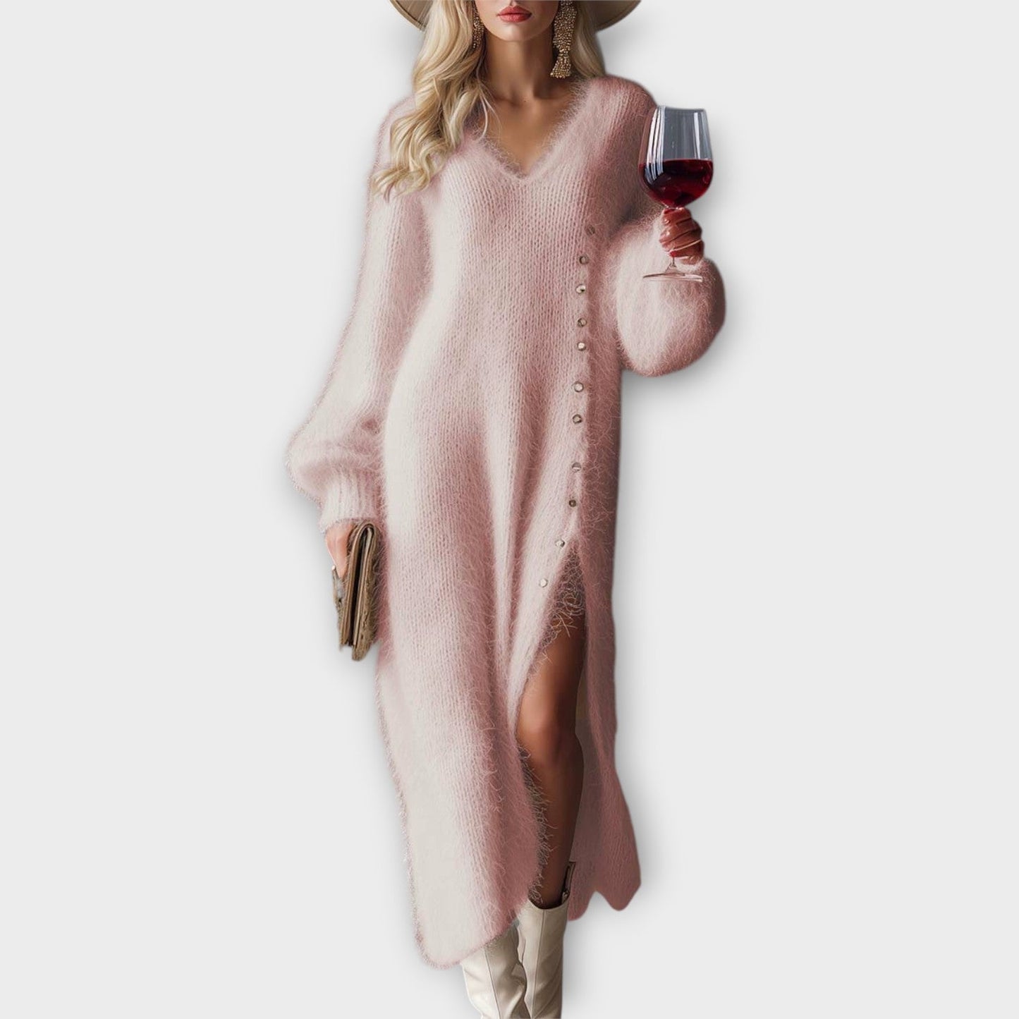 Robe Maxi Élégante en Tricot Doux