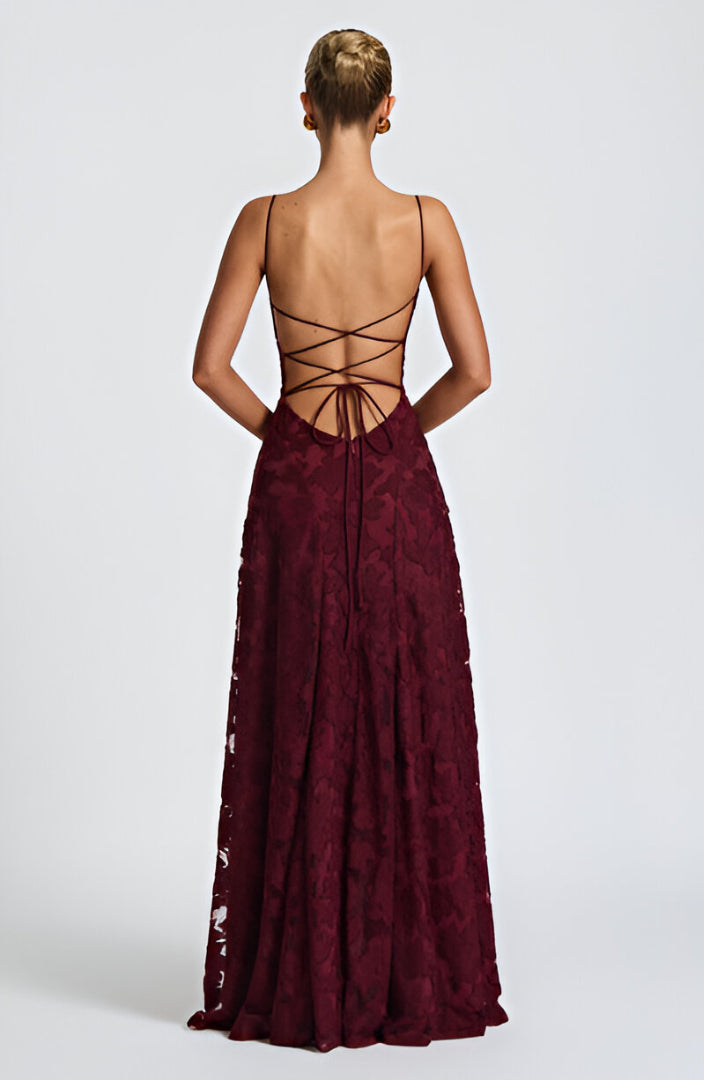 Alona - Robe Maxi à Corset en Dentelle Élégante