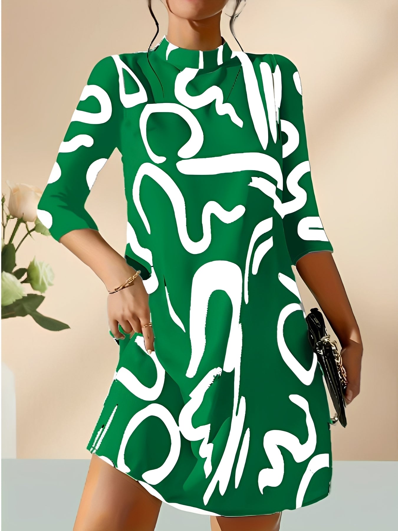 Casey - Robe mini élégante avec manches 3/4 pour femmes