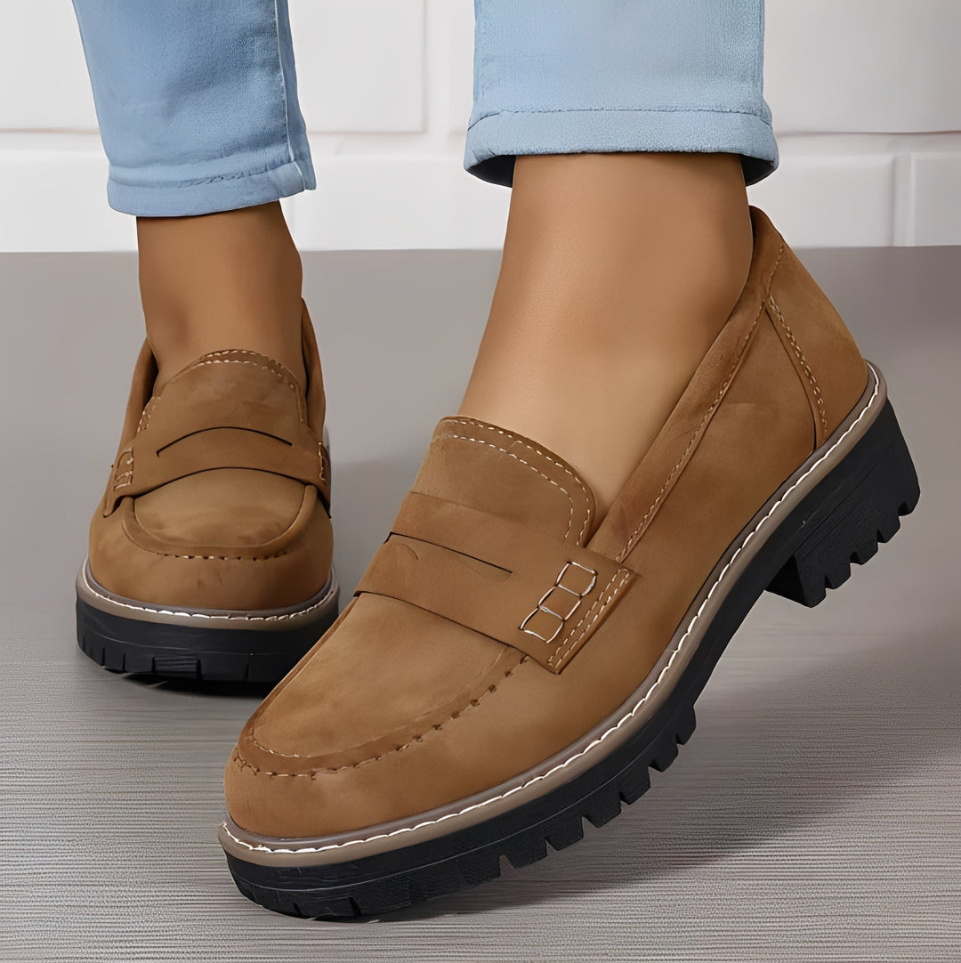 Elise - Mocassins plateforme élégants mat pour femme