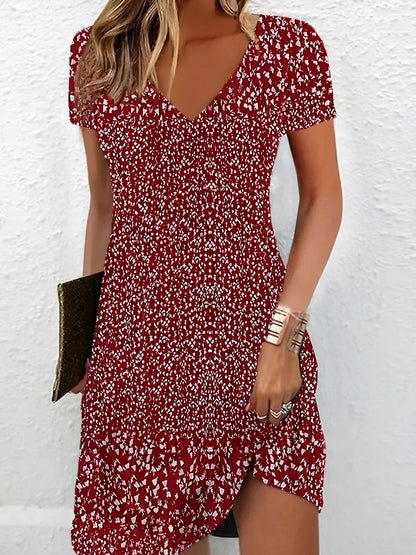 Alicia - Robe élégante avec décolleté en V et imprimé pour femmes
