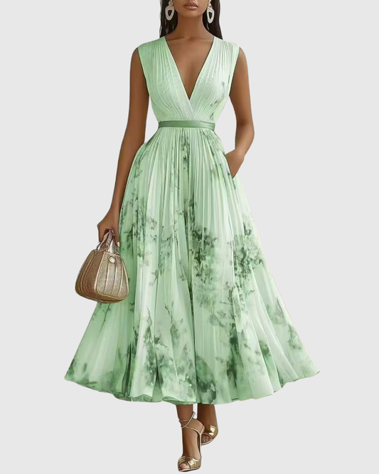 Robe Longue Plissée Élégante Rowella - Maxi Robe Fluide Femme