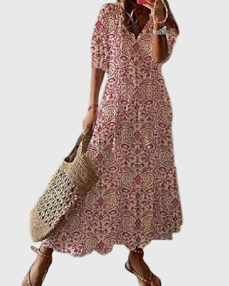 Amalia | Robe Maxi Vintage Boho d'Été