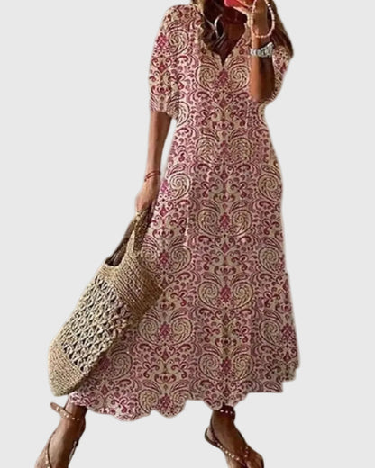 Amalia | Robe Maxi Vintage Boho d'Été