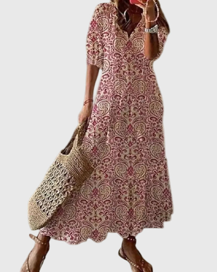 Amalia | Robe Maxi Vintage Boho d'Été
