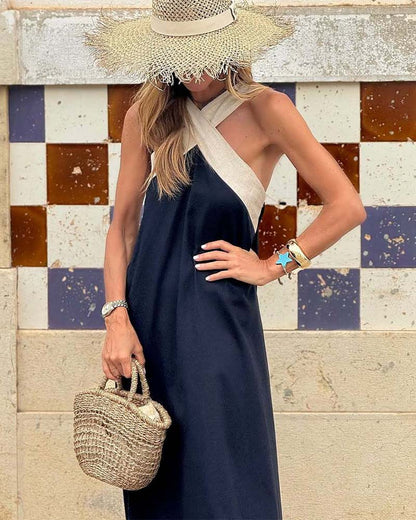 Sienna | Robe Élégante avec Dos Découvert et Col Croisé à la Mode