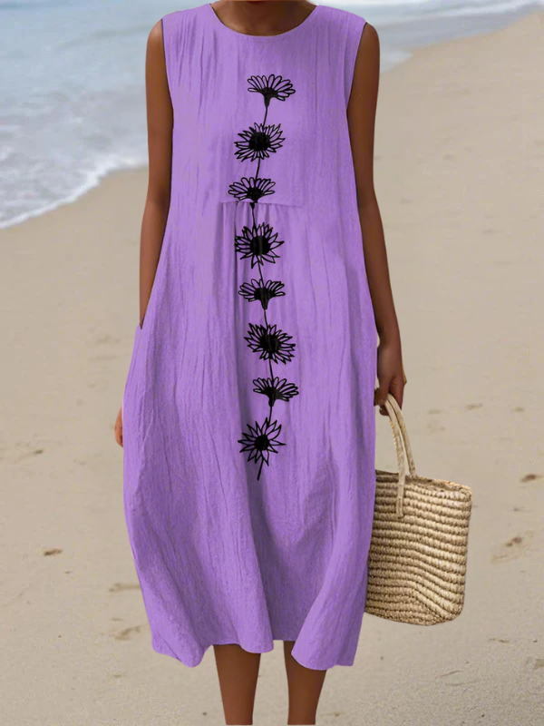 Emma | Midi Dress in Violet Bloom