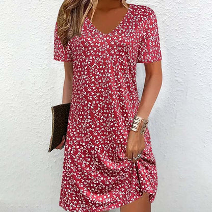 Rachel | Robe Courte Décontractée avec Décolleté en V