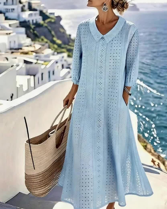 AUTUMN – ROBE MIDI ÉLÉGANTE À DÉTAILS BRODÉS