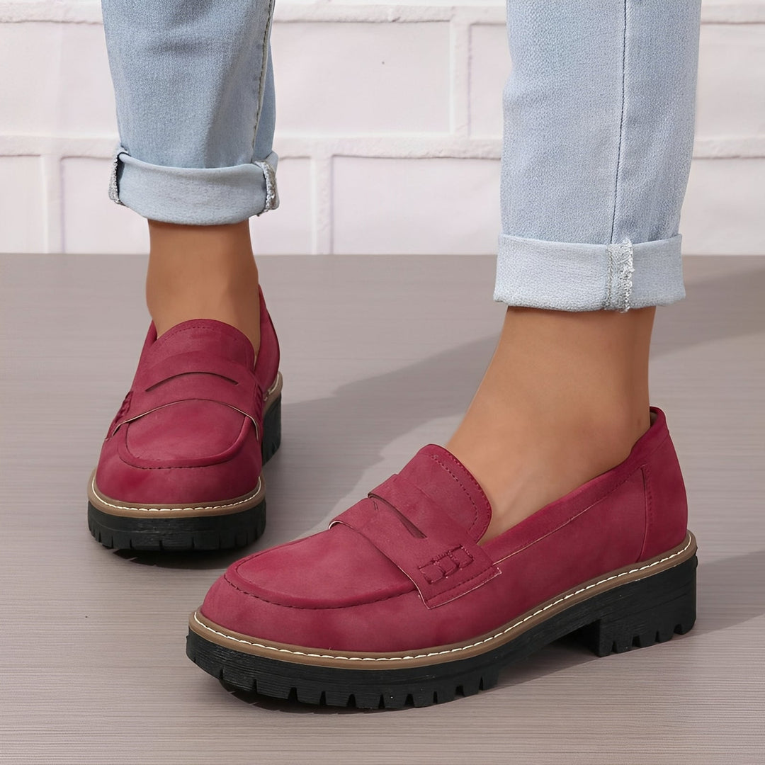 Elise - Mocassins plateforme élégants mat pour femme