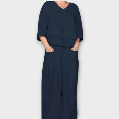 Ensemble Lounge en Deux Pièces avec Pantalon Large et Détendu