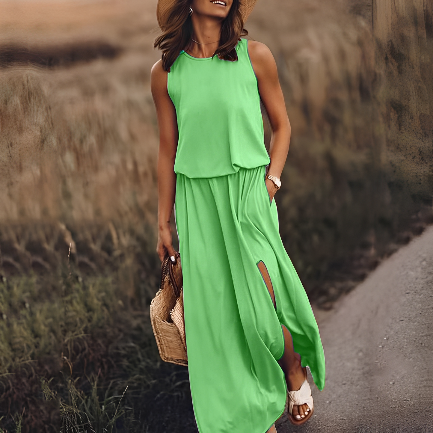 Agnes - Robe maxi sans manches décontractée pour femmes