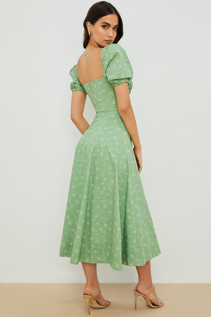 Aviana - Robe à Manches Bouffantes Bloom
