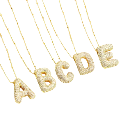 Collier initial en style lettres bulles | Or