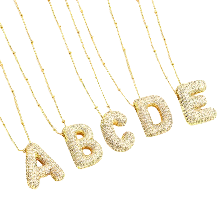 Collier initial en style lettres bulles | Or