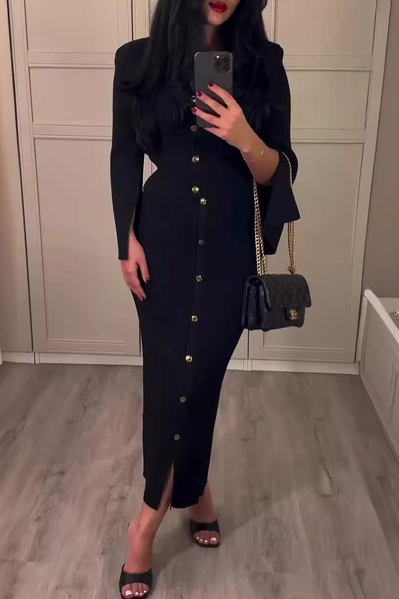 SEREN – ENSEMBLE DEUX PIÈCES ÉLÉGANT AVEC BOUCLE À COL ROND LONG SLEEVE