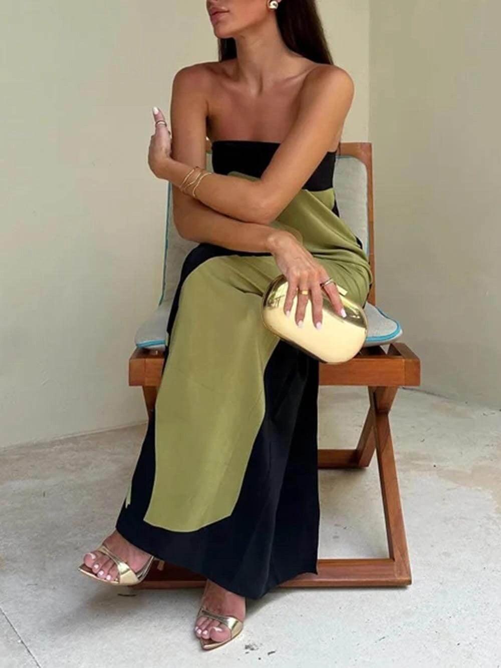 Joan | Robe Maxi de Fête Imprimée Sans Manches au Style Côtier