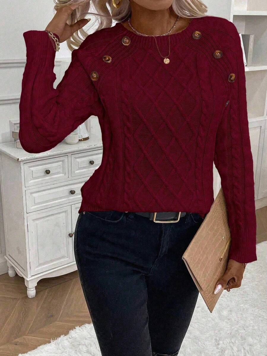 Catharina | Pull en Tricot à Détails Boutonnés