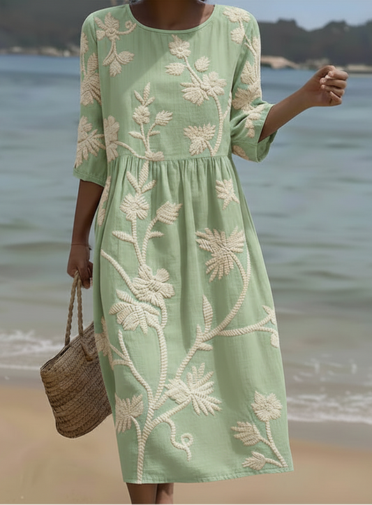 Florence | Robe midi à fleurs élégante