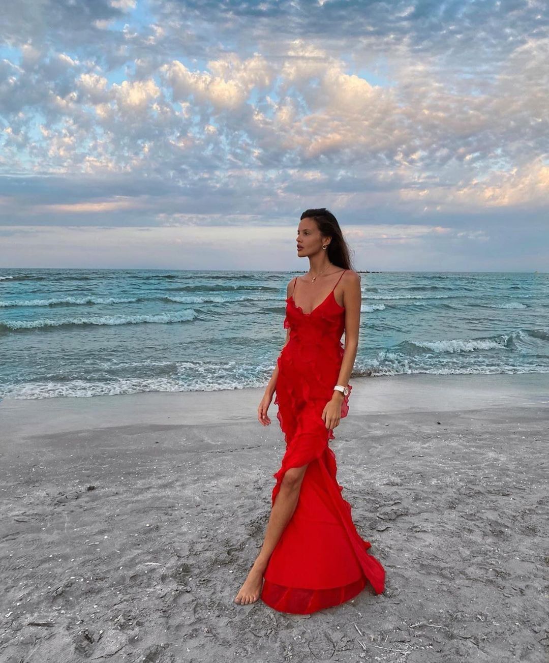 Zara - Robe Maxi avec Volants