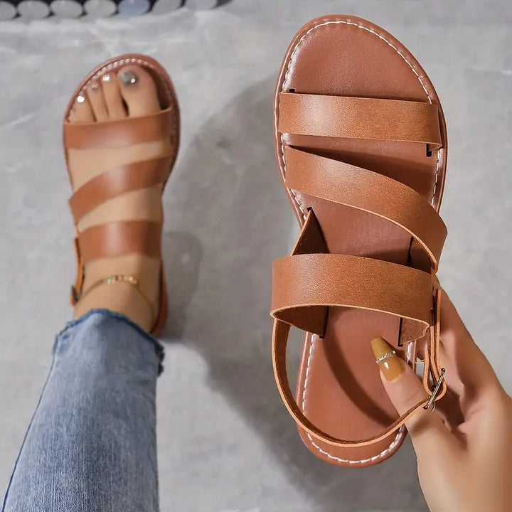 Diana - Sandales romaines pour femmes avec bride de cheville en cuir