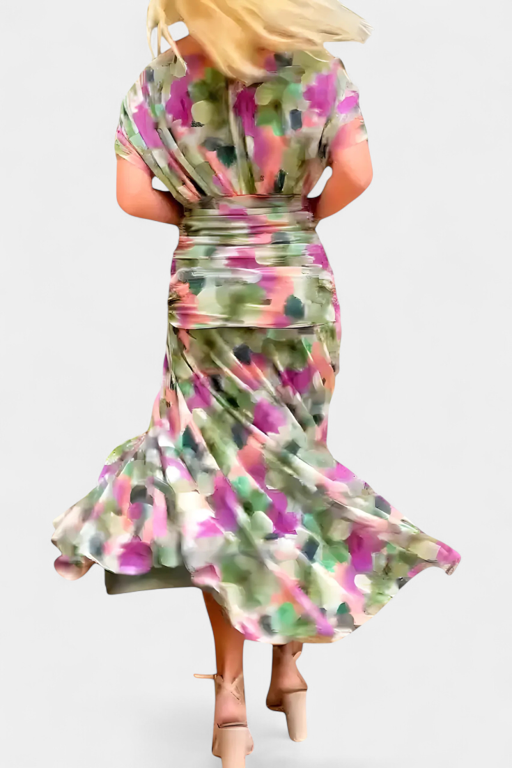 Abigail | Robe longue florale à décolleté en V