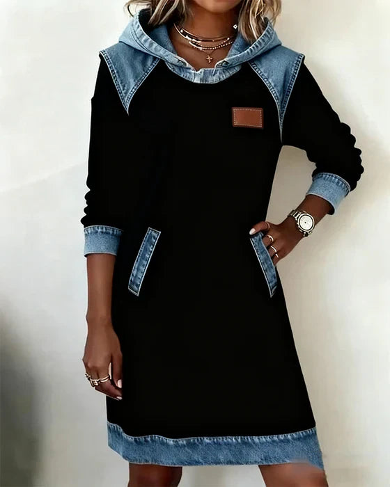 Alexa | Robe à Capuche Contrastée Confortable