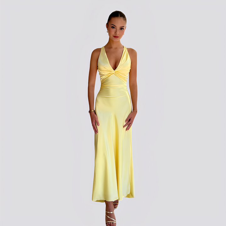 Caroline - Élégante Robe Maxi avec Décolleté en V pour Femmes