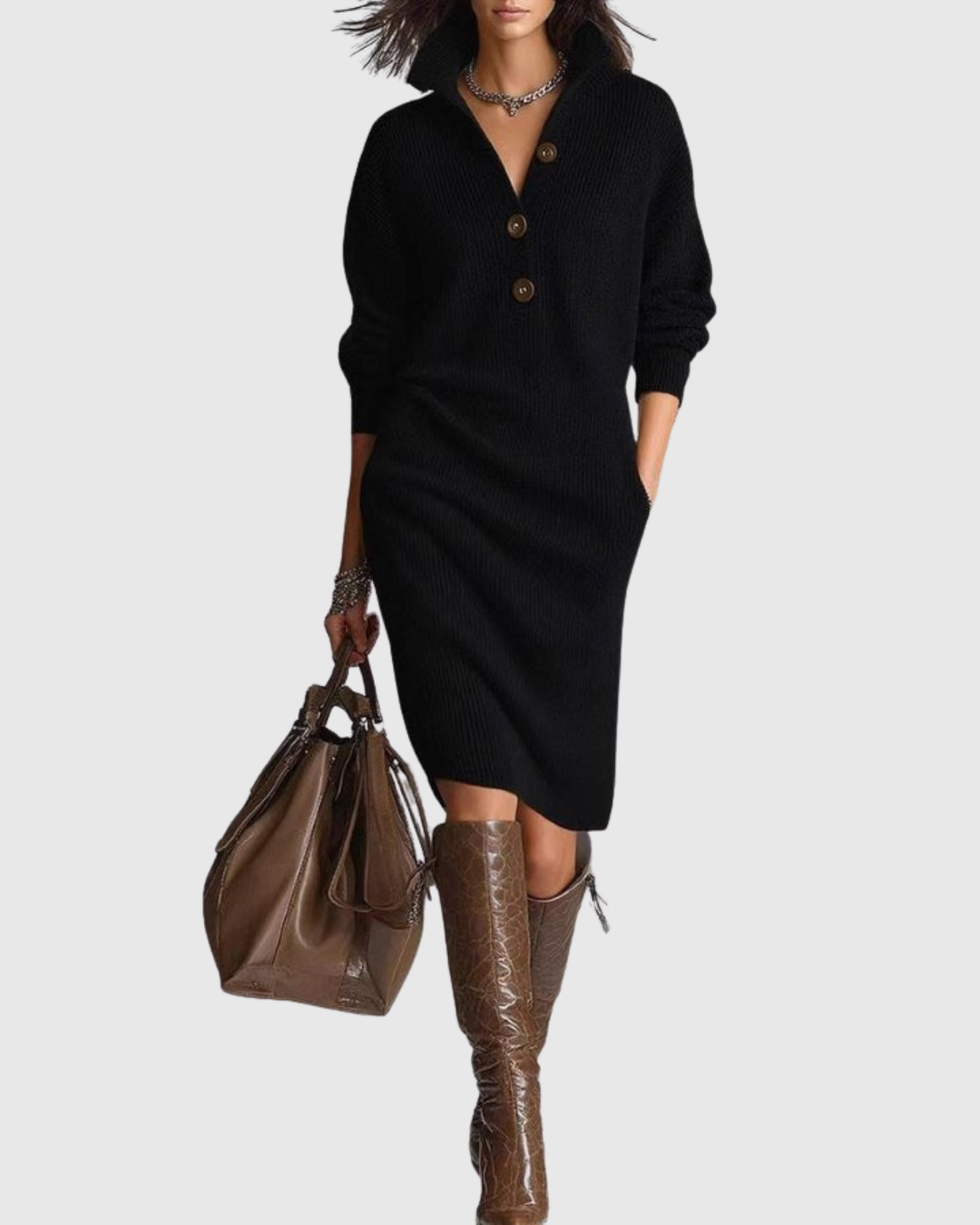 Arianell – Robe Midi en Tricot Élégante