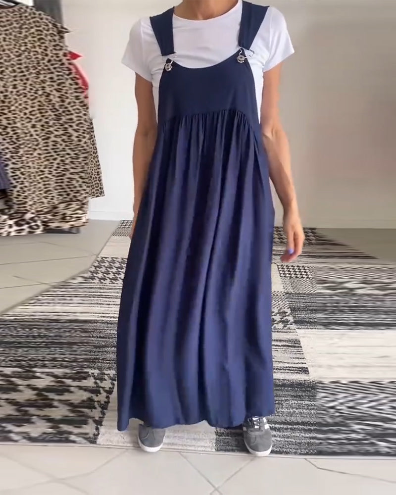 Grace™ - Robe Décontractée à Bretelles de Couleur Unie