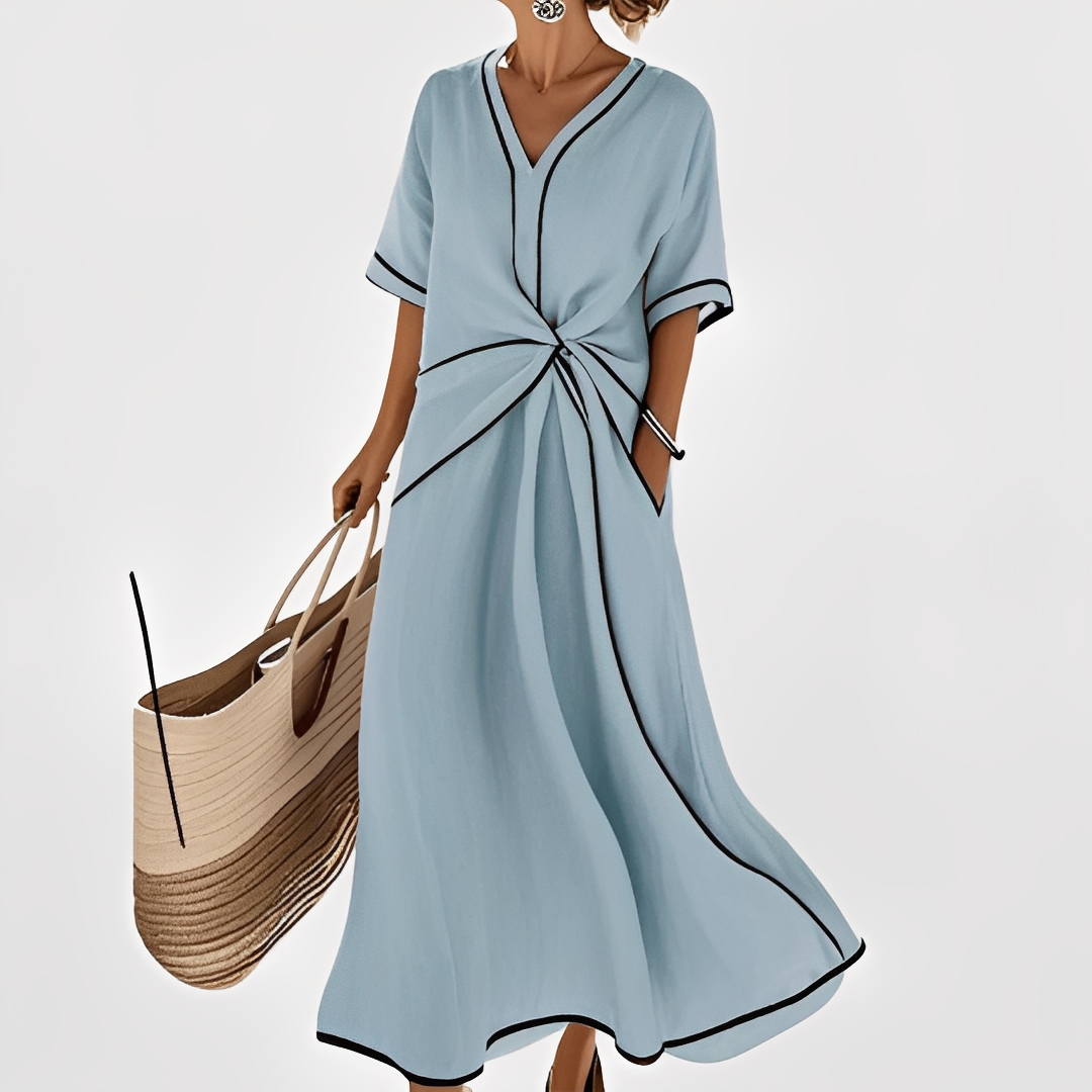 Thérèse – Robe élégante à rayures ample pour femmes