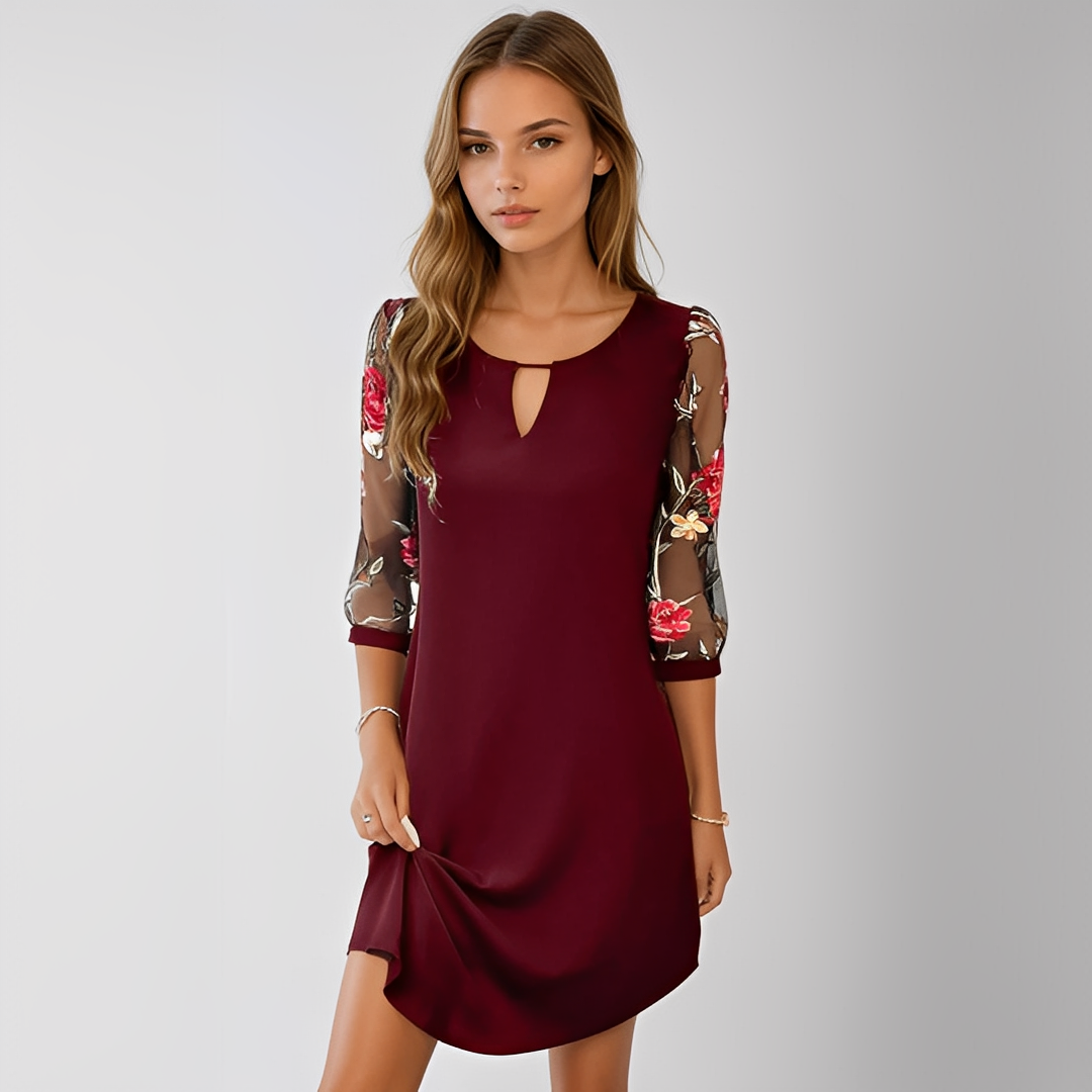 Dorina - Robe chemise élégante avec fleurs pour femmes