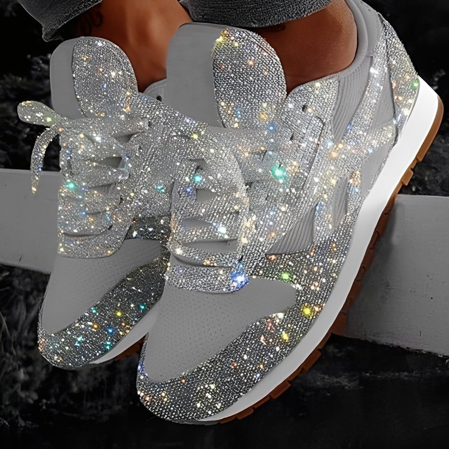 Kaycee - Baskets Muffin brillantes et décontractées pour femme