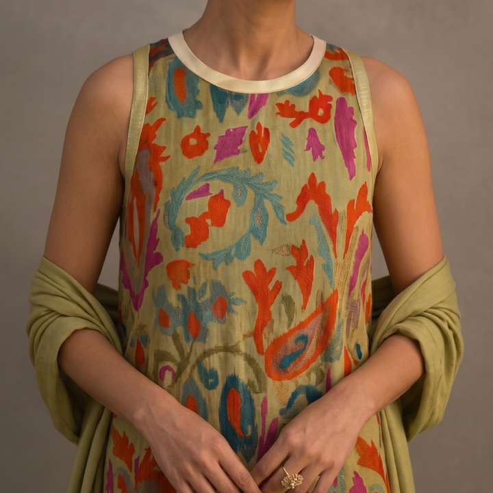 Daniela™ | Robe Longue Imprimée avec Gilet Coordonné