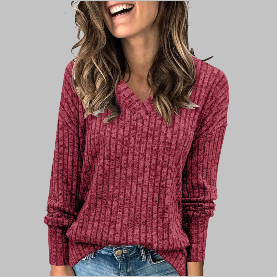 Deri | Pull Long à Col V Confortable