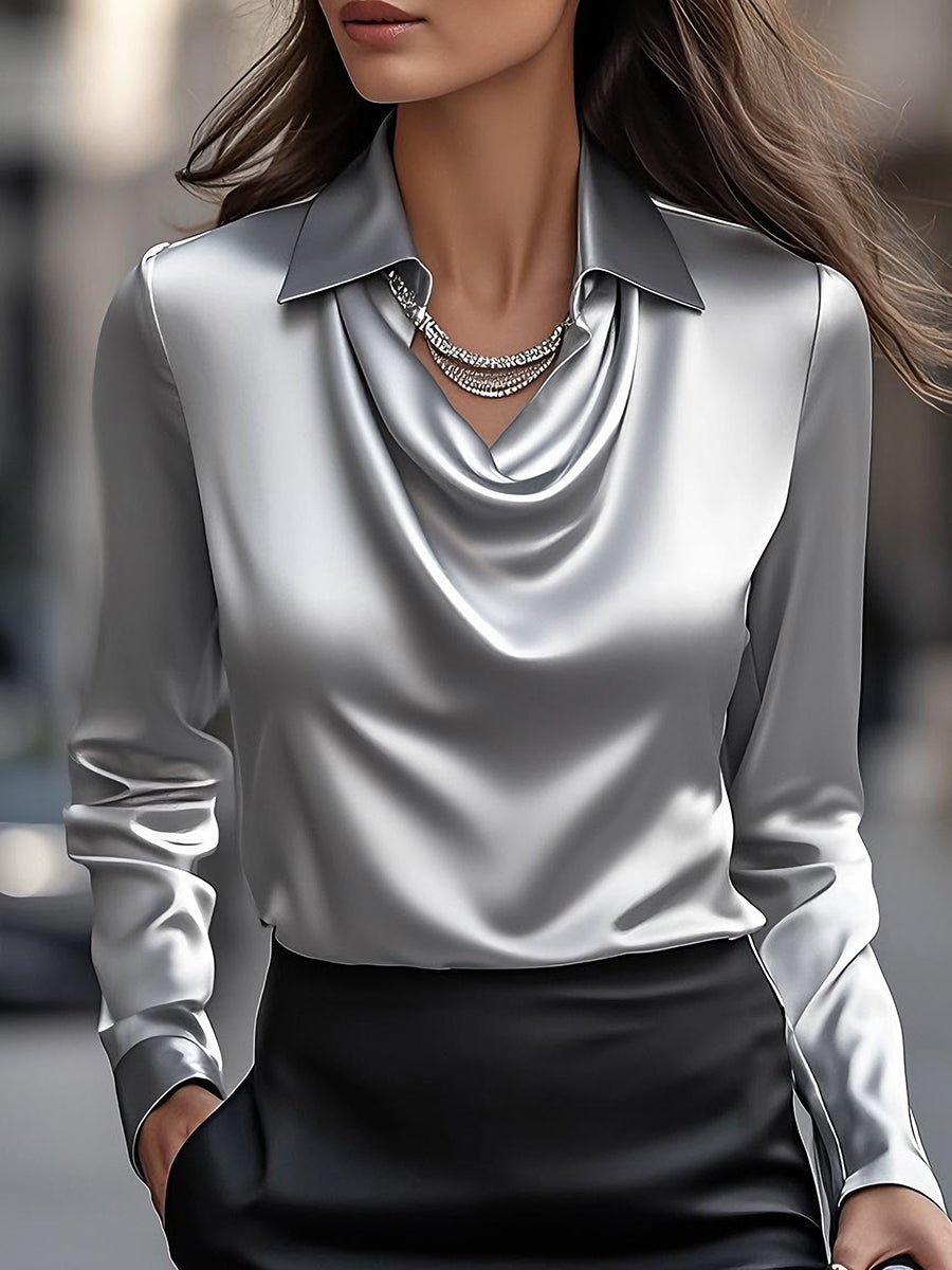 Nyx - Haut Femme à Encolure Drapée Élégante