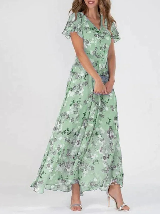 Victoria - Robe d'été longue et élégante avec des fleurs