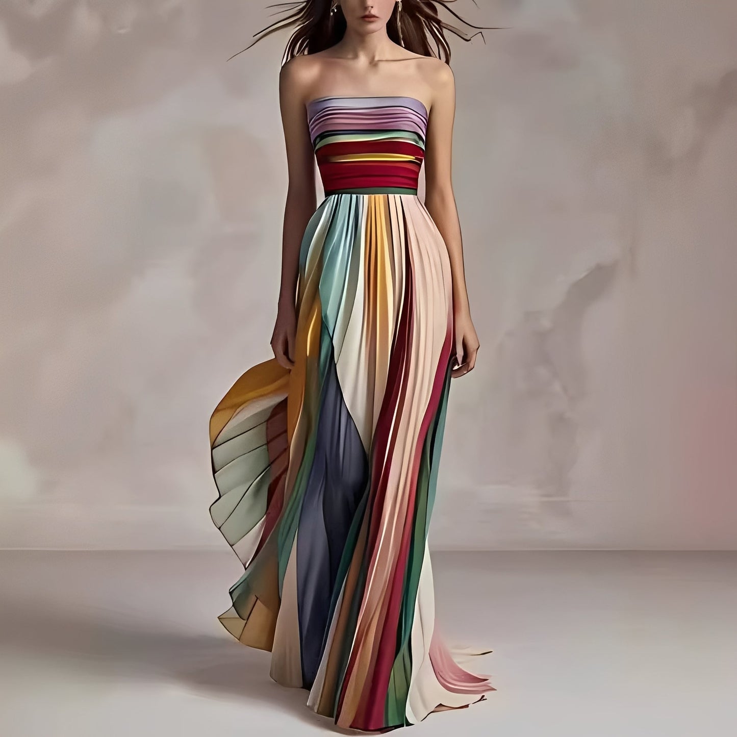 Amelia - Robe Maxi Swing Colorée pour Femmes