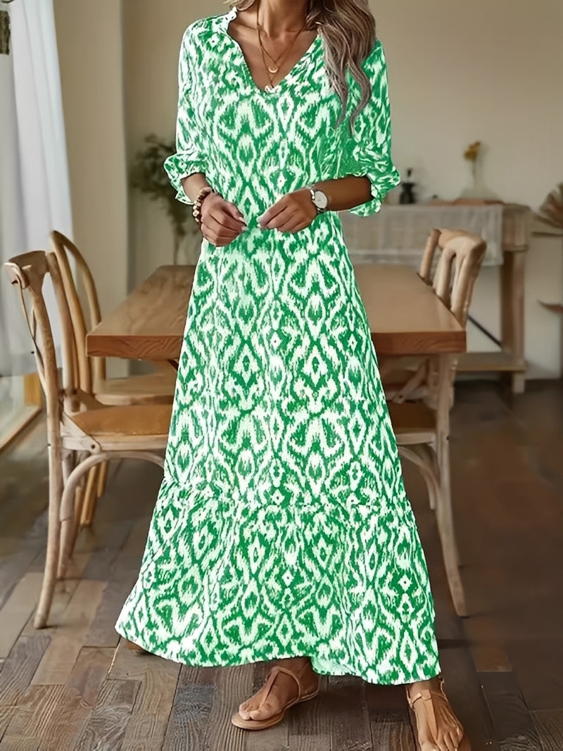Alexia - Robe Maxi Élégante à Manches Longues pour Dames