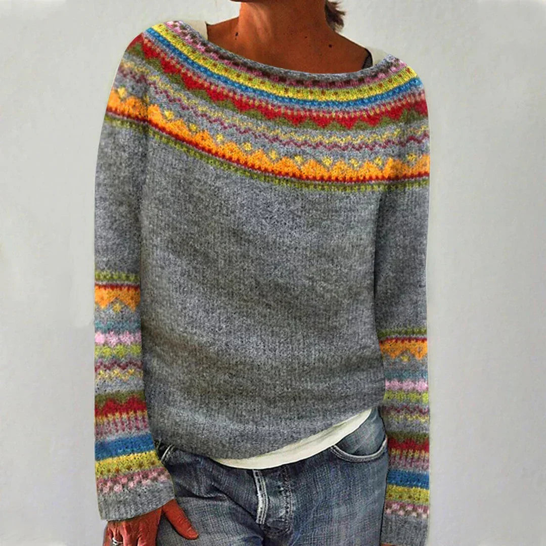 Agnieszka - Pull en Tricot Scandinave Rétro