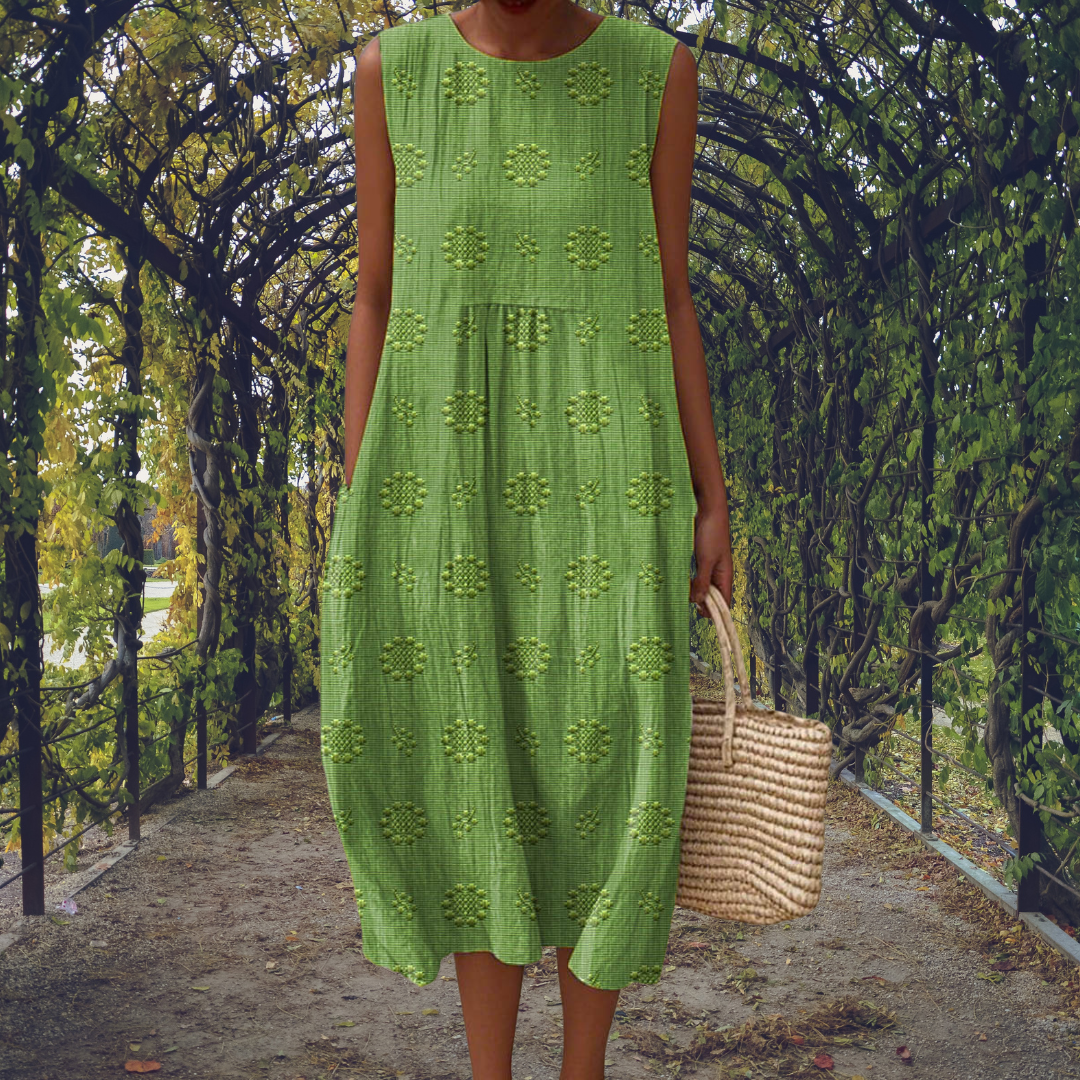 Aikaterini – Robe élégante sans manches avec poches