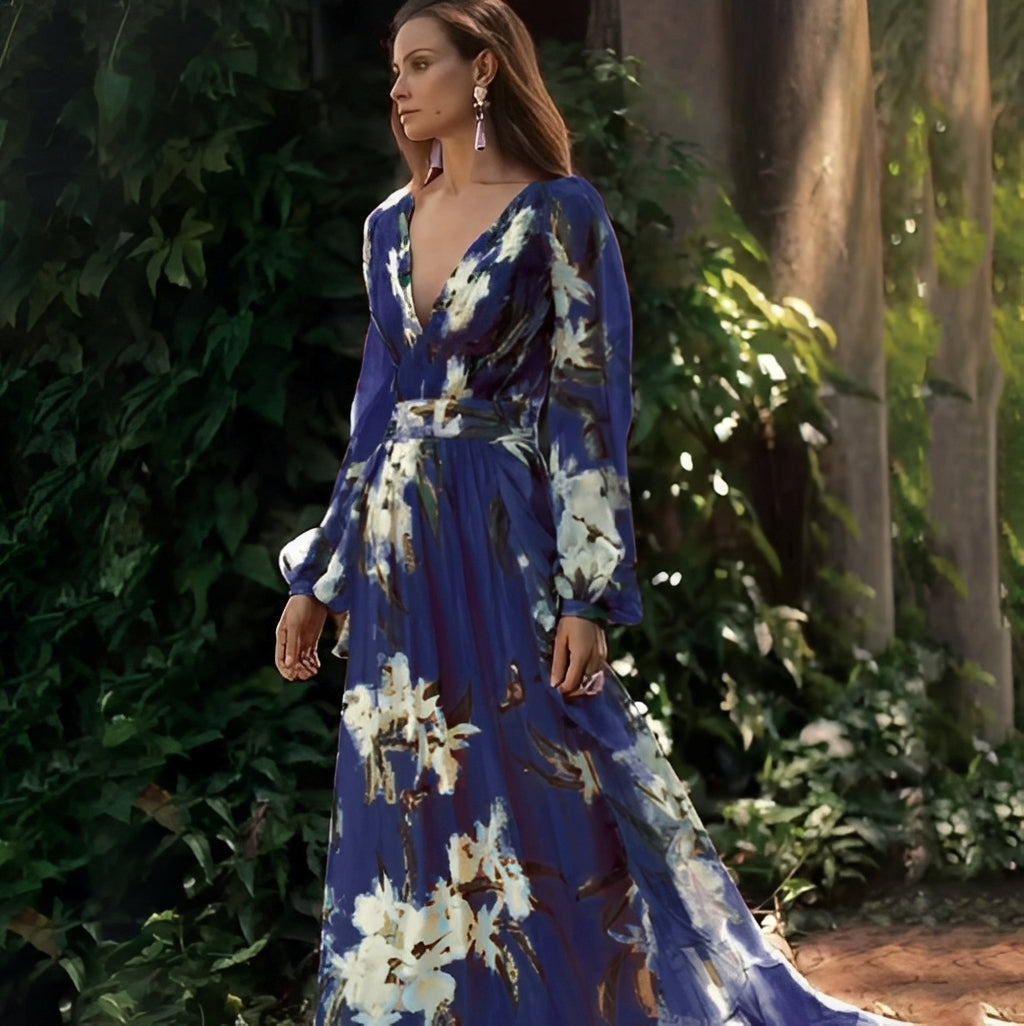 Becca - Robe en chiffon élégante avec imprimé floral pour femmes