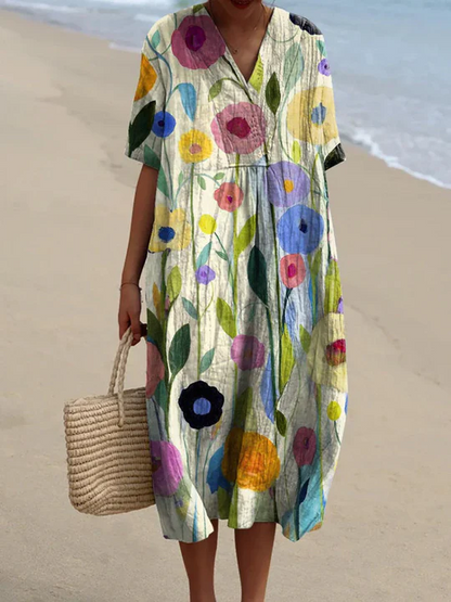 GABRIELA – ROBE DÉCONTRACTÉE AVEC THÈME FLORAL