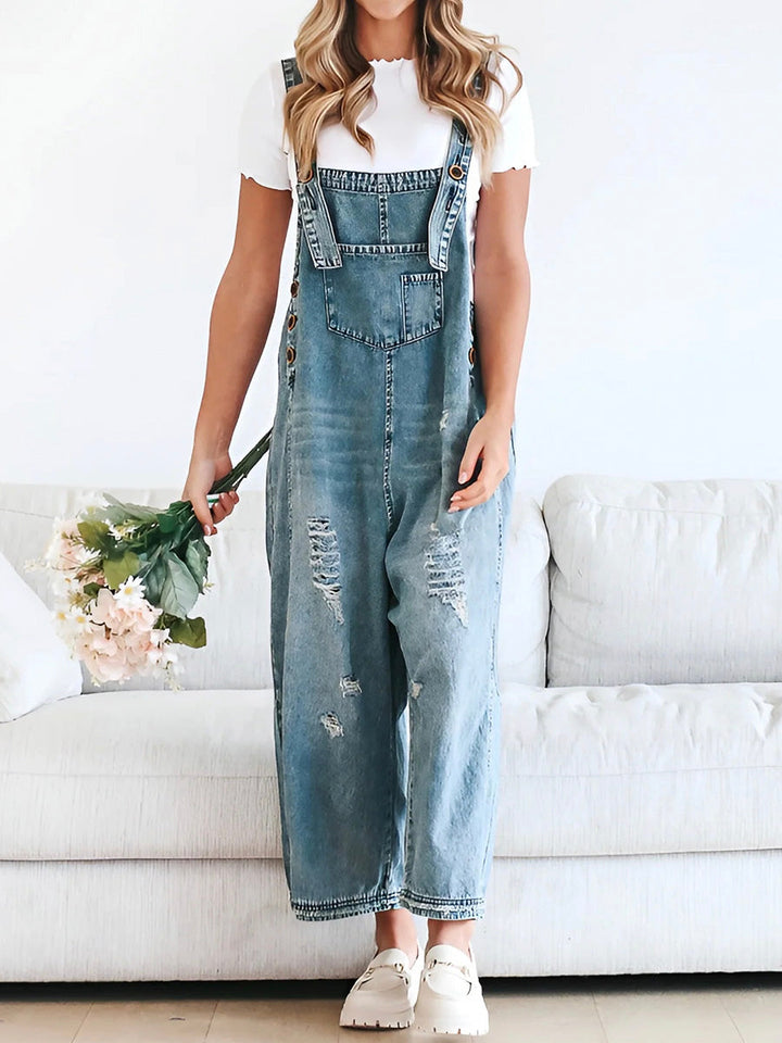 CATALINA – SALOPETTE EN DENIM VINTAGE LAVÉ