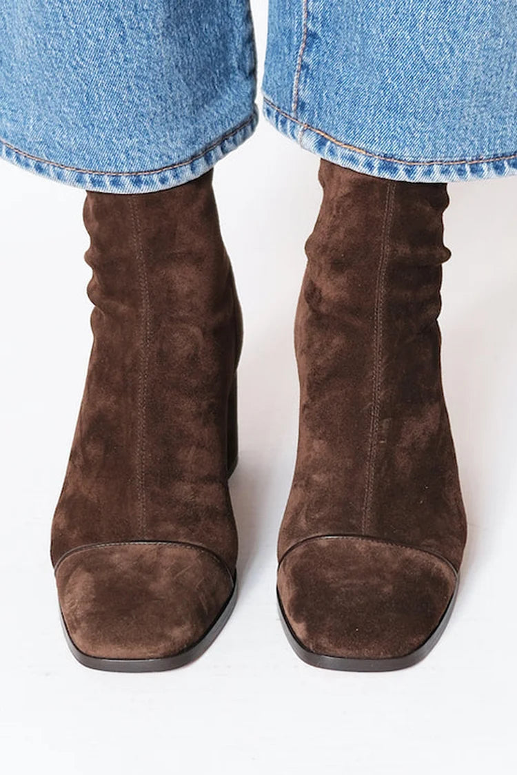 Victoria – Bottes à Talon à Bout Carré