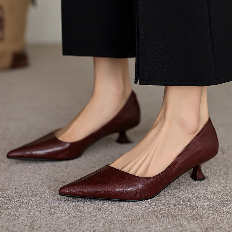 Annie - Bottines en cuir élégantes à talon moyen pour femme