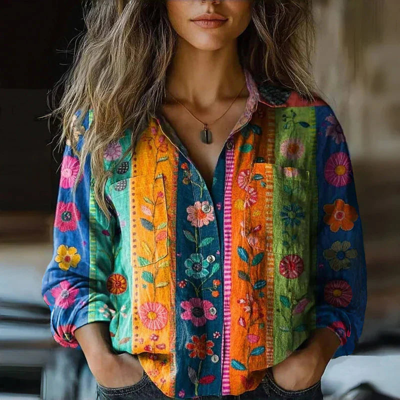 BLOUSE VINTAGE IMPRIMÉE NIVES