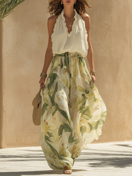 Lysandra™ | Ensemble Fluide Élégant avec Imprimé Floral