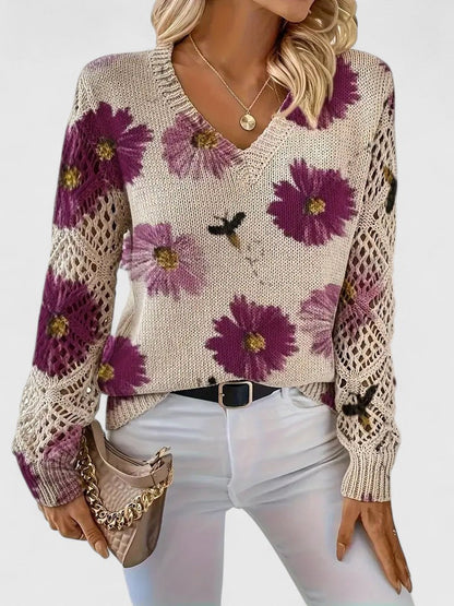 Aurélie | Pull élégant avec motif floral