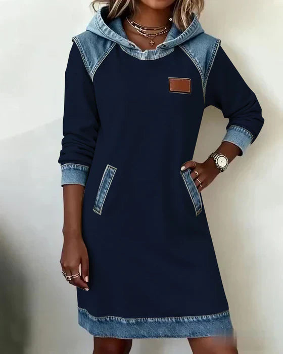 Alexa | Robe à Capuche Contrastée Confortable